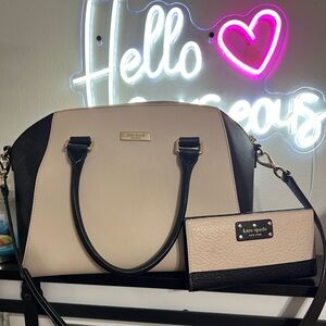 SOLD Kate Spade cream and black purse and wallet